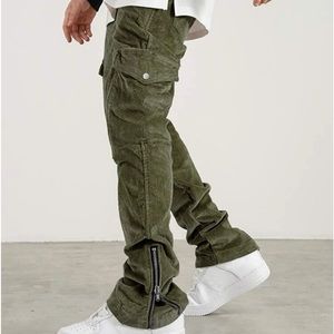 Slim tapered corduroy cargo pants